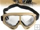 Military UV 400 Desert Cavalry Style Goggles Glasses with Reflective Silver Lens
