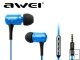 Awei TS-130vi 3.5mm In-ear Earphone for Samsung S6 S5 note 3 4, with Microphone Mic