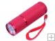 9 LED Rubber Aluminum Flashlight Torch Red