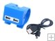 4 Port 2.0 External USB Clip-On Hub for PC Mac-Blue