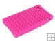 Pink Pointed Square Silicon Protection Shell for iPhone 4G