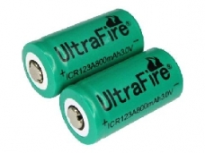 Ultrafire ICR123A 3.0V rechargeable Li-ion Battery 2-Pack