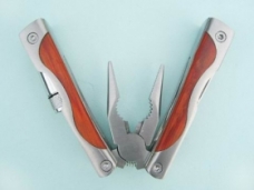 Stainless Steel Tookit Plier (6-Tool+1LED Wooden Handle)