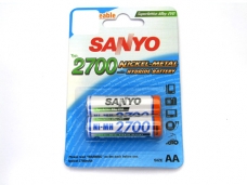 SANYO AA 2700mAh Rechargeable Ni-MH Battery 2-Pack