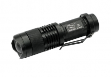 Black SMILING SHARK SS-8022 CREE Q3 LED Zoom Flashlight