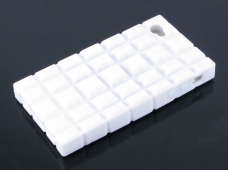 White Square Silicon Protection Shell for iPhone 4G