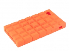 Orange Square Silicon Protection Shell for iPhone 4G