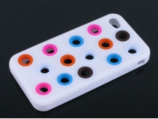 Colorful Silicon Protection Shell for iPhone 4G-White