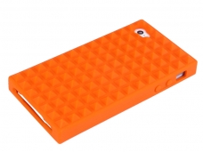 Orange Pointed Square Silicon Protection Shell for iPhone 4G