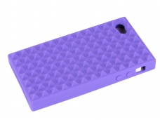 Purple Pointed Square Silicon Protection Shell for iPhone 4G
