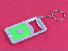 Silver& Green Portable White LED Keychain