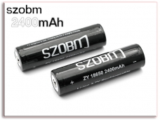 SZOBM ZY18650 2400mAh 3.7V Protected Li-ion Batteries (2-Pack+Case)