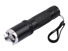 3-Mode CREE LED Stainless Steel Head Flashlight with Hand Strap