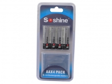 Soshine AA 1000mAh Ni-MH Rechargeable Battery 4-Pack With Battery Case