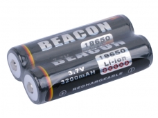 2 Pcs BEACON 18650 3.7V 3200mAh Rechargeable Protected Battery