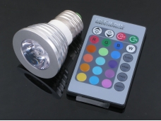 RGB 3W E27 Remote Control 16 Color LED Bulb Lamp, Multicolored Led Spotlight