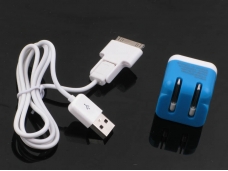 US Plug 2in1 USB Data Cable Travel Power Adapter