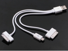 Triplug Retractable USB Cable