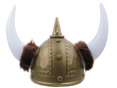 Plastic Luminous Horned KNIGHT HELMET-Golden And White