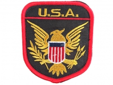 Embroidered DIY Badge Tag Patch Velcro Sticker-Black and Red