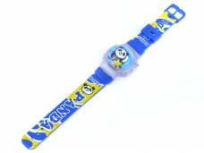 Cute Panda Round Dial Digital Watch with Flashing Light Cover - Blue