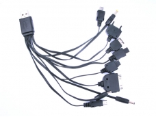 TG-110 Universal 10 in 1 USB Charger Cable for iPhone 4S, iPhone 4, iPhone 3G/3GS, iPod, Cell Phone, MP3 & MP4, ect (Black)
