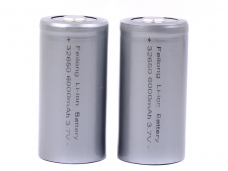 2Pcs FeiLong 32650 6000mAh 3.7V Li-ion battery - Gray