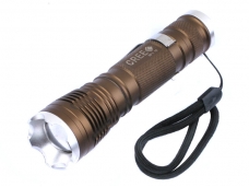 UltraFire CREE XM-L T6 LED 5-Mode Focus Zoom Flashlight-Brown