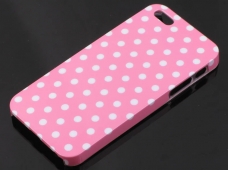 White Spots Pattern Protection Shell for iPhone 5G - Pink