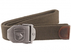 Adjustable Military Style Rigid Canvas Webbing Belt Trouser Strap with Quick Fastening Metal Buckle - Army Green