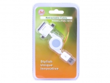 FUS-1012 3-in-1 Retractable Sync and Charge USB Cable For iPhone