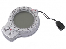 4 in 1 Digital Compass with Clock Thermometer and Stopwatch - Silver