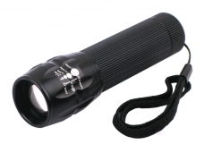 K01-1 3W LED 3-Mode  Zoom Focus Flashlight - Black