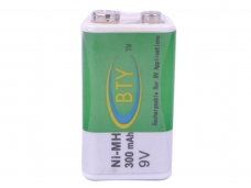 BTY 300mAh Ni-MH 9V Rechargeable Battery