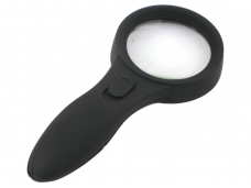 TH-600559 Practical 4X Magnifying Glass Pocket Magnifier with 6-LED Light (Black)