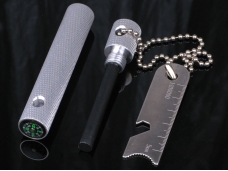 Anti-corrosion Flint Stone with Compass/ Outdoor Equipment - Silver