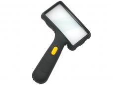Portable Two-LED Rectangular Oblique-Handle Magnifier