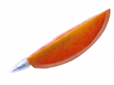 Piece-of-Orange Shaped Ball Pen with Magnetic Fridge Hanger - Blue Ink