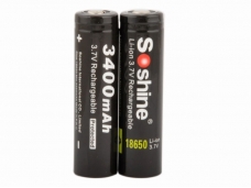 Soshine  Rechargeable 3.7V 3400mAh Li-Ion 18650 Batteries Set