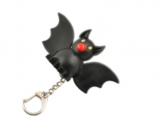 Black Bat White Lights LED  Keychain