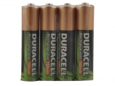 4 x Duracell AAA / HR03 / DC2400 / NiMH / 1.2V 750 mAh Rechargeable   Batteries