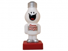 Wholesale Cute Laughing Face Filament lamp Shape White Plastic Desk Lamp with Retail box