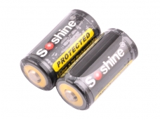 Soshine RCR123A LiFePO 3.7V 700mAh Rechargeable Li-ion Battery with Protected(1 Pair)