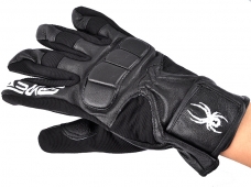 Spider Print Black Color Outdoor Sport Leather Full-finger gloves