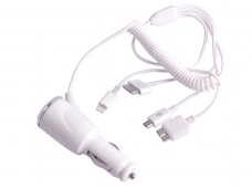 5V 4-in-1 USB Cable Car Charger For iPad/4G/4S/p1000/Micro/iP5/Mini iPad/Note 3/S5