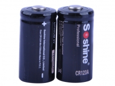 Soshine CR123A 3V 1600mAh Lithium Battery (1 Pair)