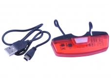 Raypal RPL-2263 USB Rechargeable Red LED 100 lumen 6-Mode LED Bike Safety Light