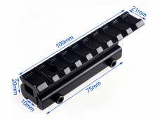 D0012 High 10mm to 21mm Hunting Picatinny Weaver Riser Rail Adapter