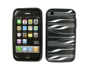 Trendy Silicone Case for iPhone(black+white stripe)