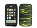 Trendy Silicone Case for iPhone(black+yellow stripe)
